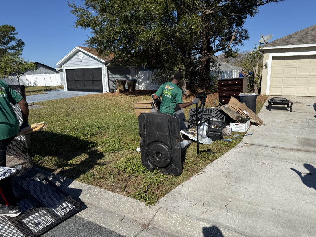 a man standing in a yard